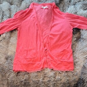 Aerie Bright Pink Cardigan Sweater